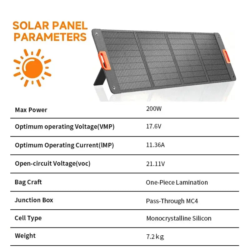 200W Foldable Solar Panel 400w 100w Portable for Outdoor Camping Power Generator Charging