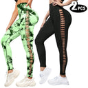 Women Yoga Leggings 2 Pack High Waisted Butt Lift