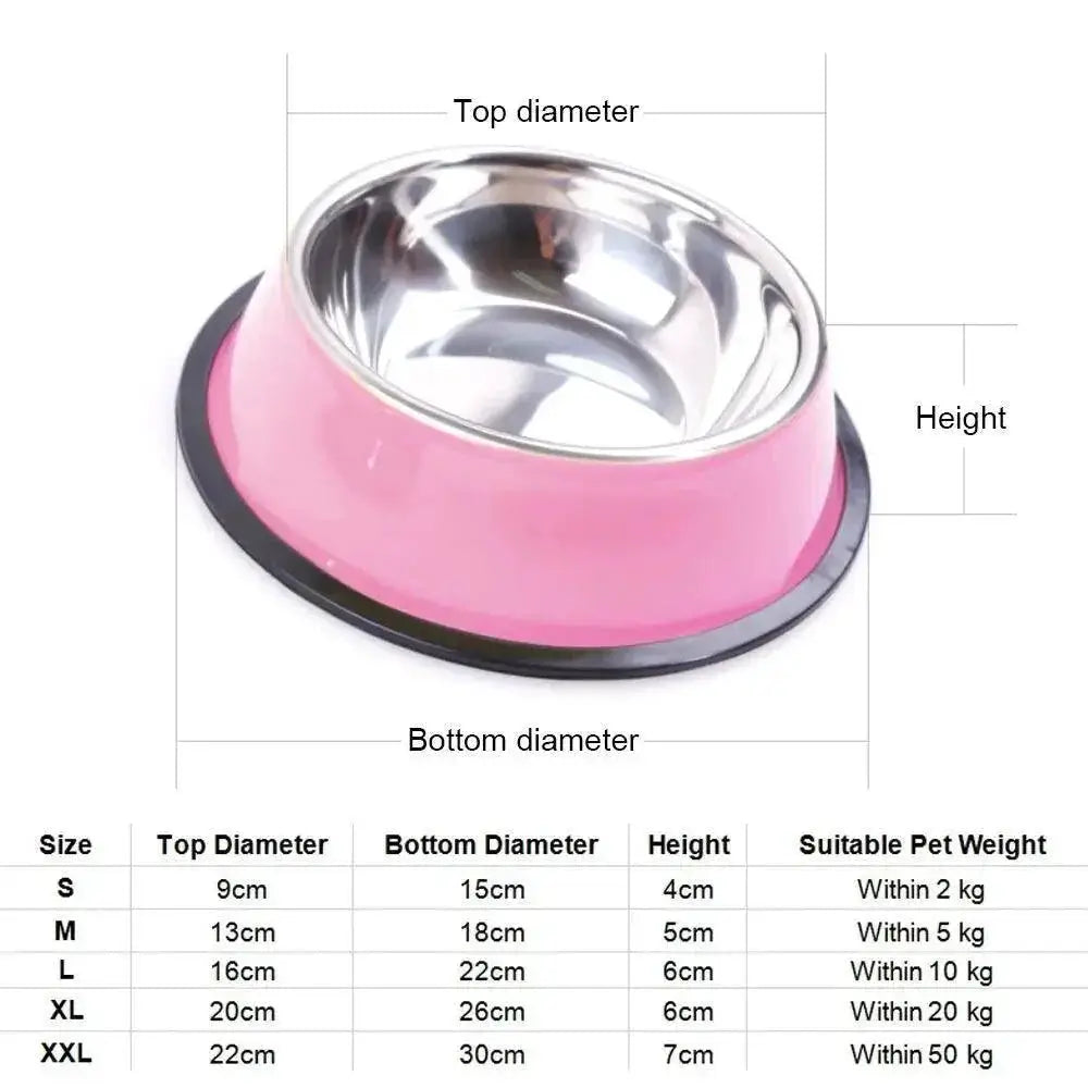 200 to 1600ml Stainless Steel Dog Bowl Non Slip Pet Feeder