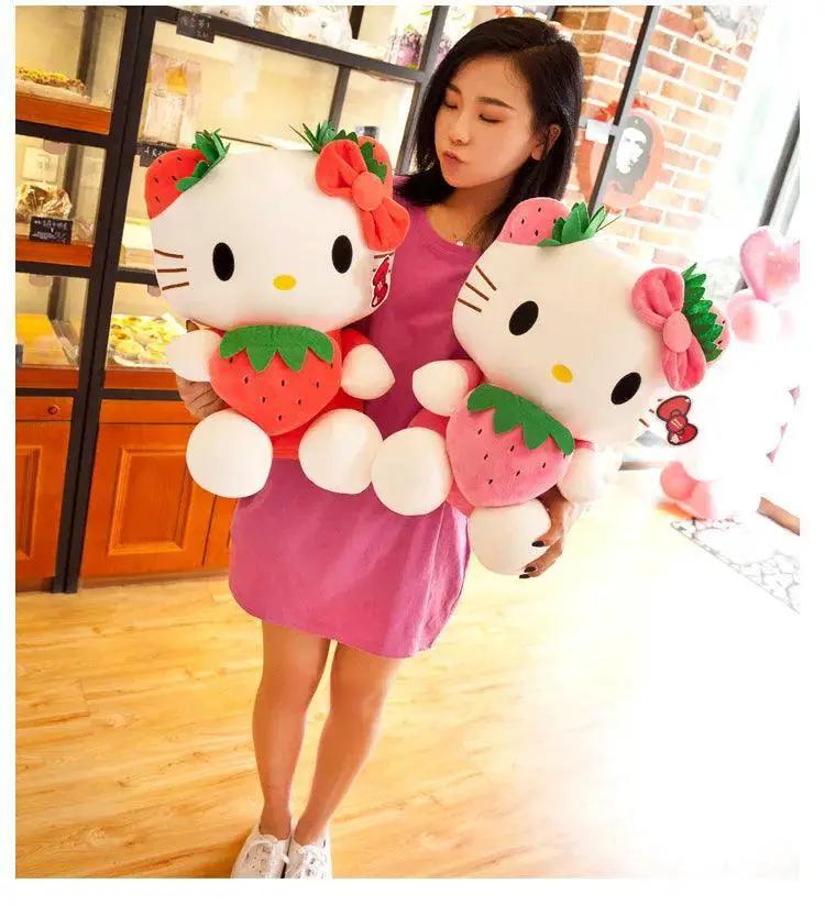 Hello Kitty Strawberry Plush Toy Cute Doll Room Decor Gift