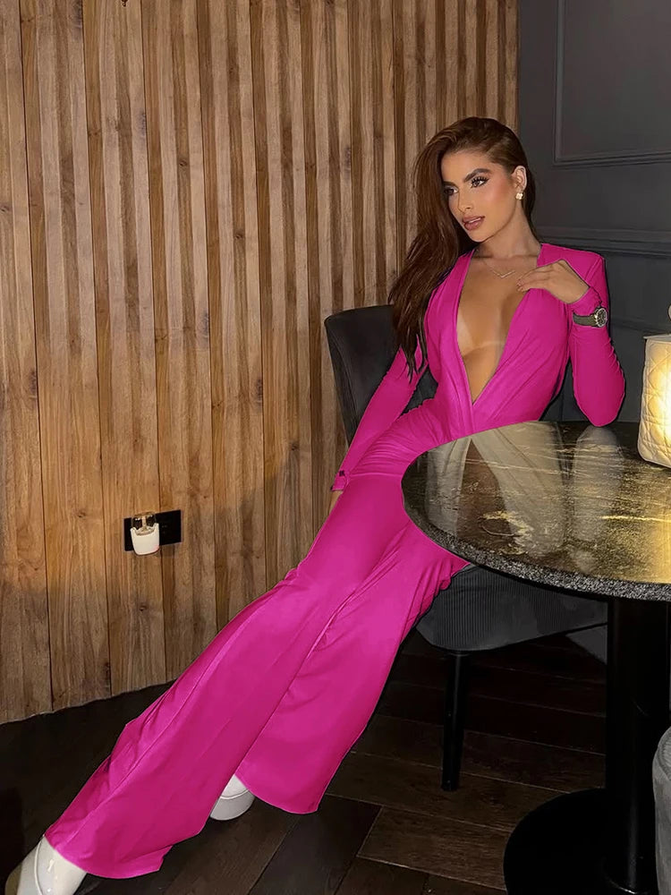 NIBBER V Neck Jumpsuit