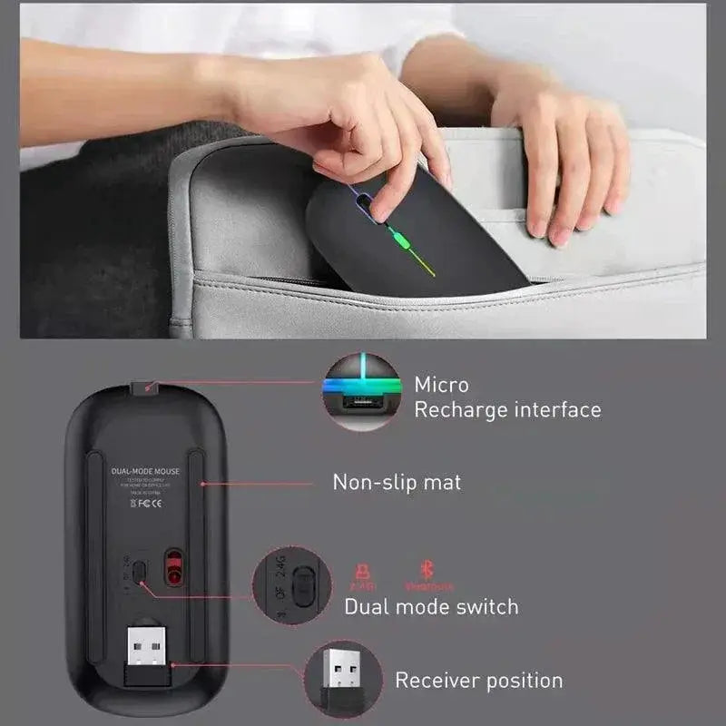 RGB Wireless Mouse Silent Stylish Design For PC Laptop