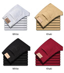 Spring Men's Slim Jeans Classic Style Straight Elasticity Cotton Denim Pants Male Brand Trousers Wine Red Black White