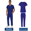 Men's Scrubs Medical Uniform Lab Set V-neck Doctor Overalls