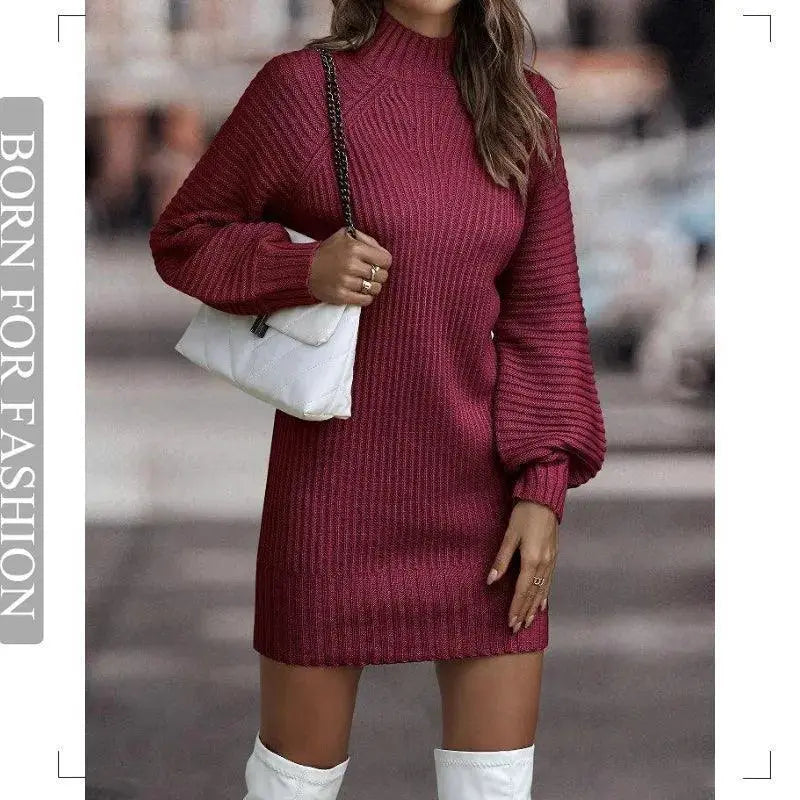Vintage Winter Knit Dress Cozy Chic Sweater For Women