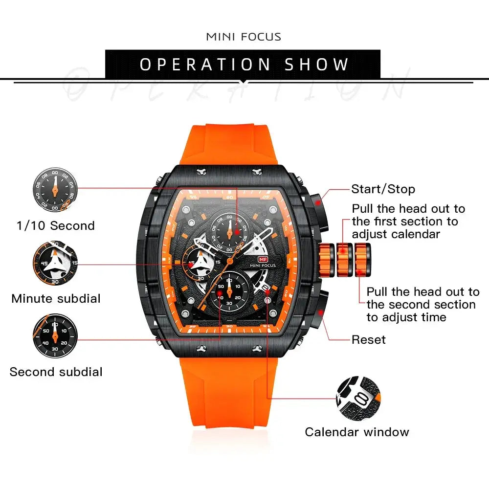 Minifocus Men's Military Sport Chronograph Quartz Watch