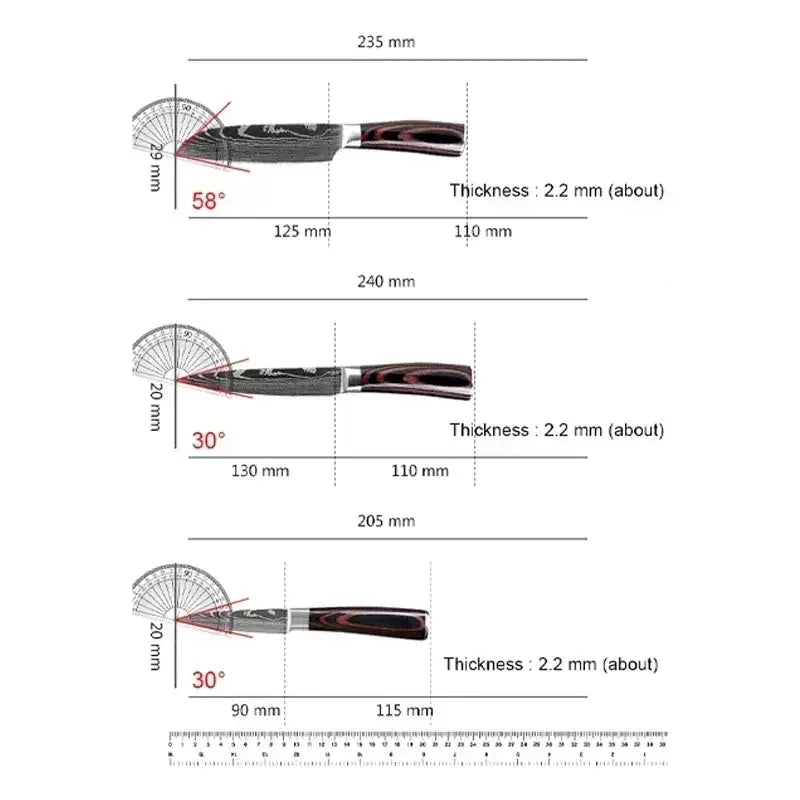 Premium Stainless Steel Chef Knife Set For Slicing Meat - OurLum.com
