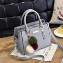 Vintage PU Leather Ladies Handbag With Plush Tassel Crossbody Bag