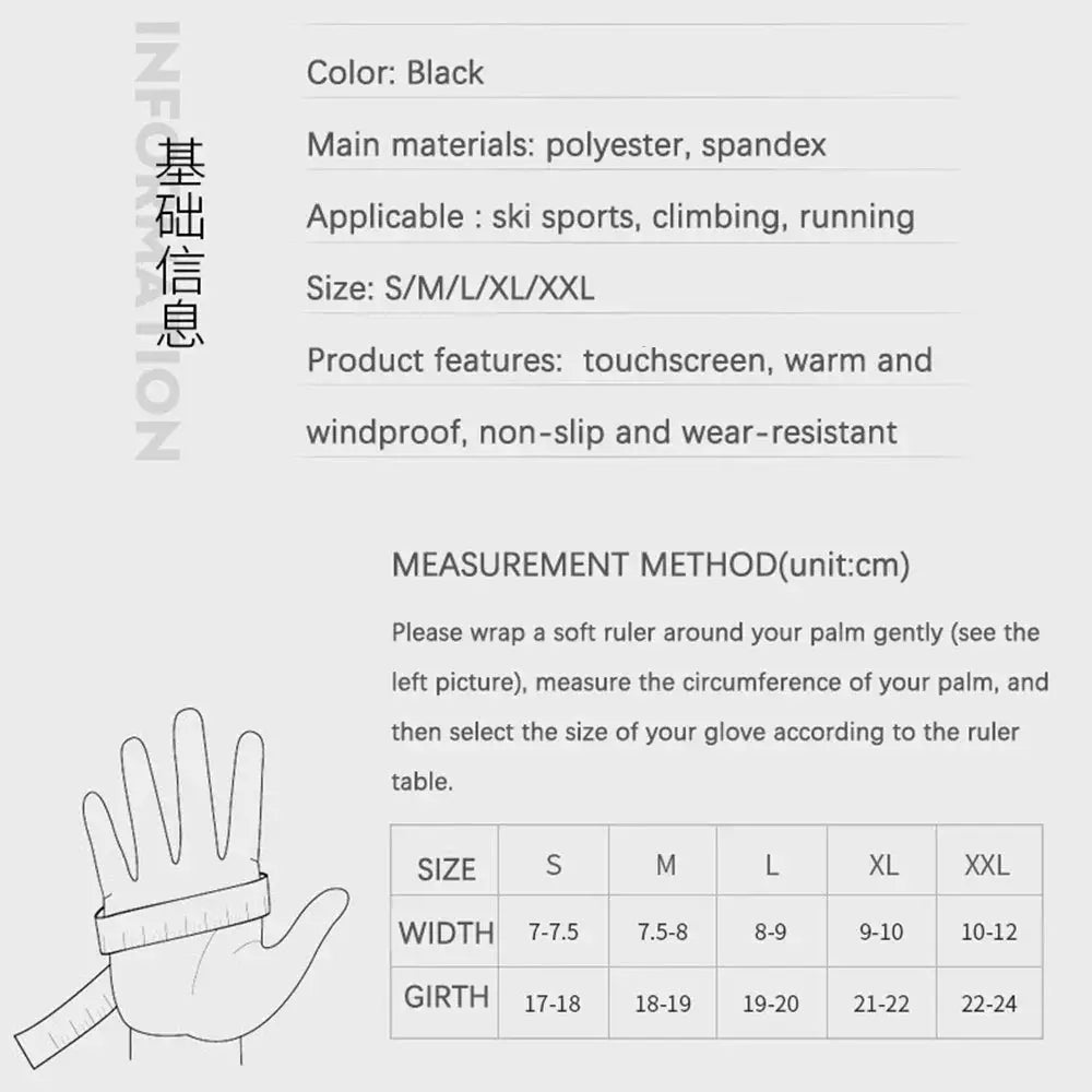 Winter Waterproof Mens Gloves Touchscreen Windproof Non Slip