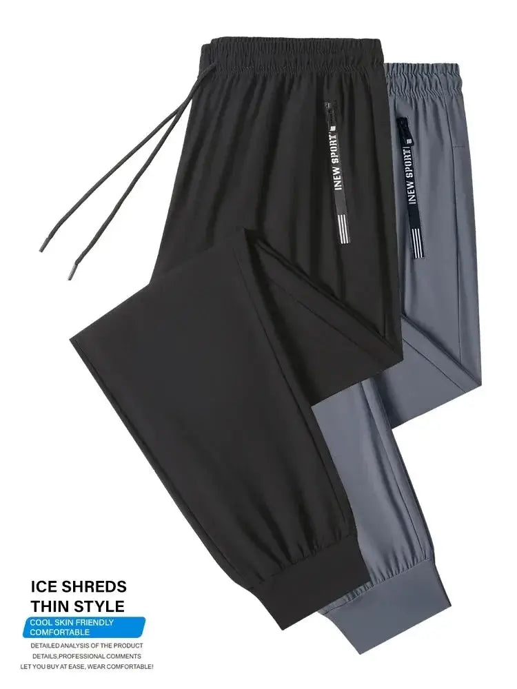 Ice Silk Mens Summer Sports Quick Dry Casual Pants