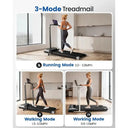 Portable Foldable Treadmill With Handle Incline 2.5HP Home Gym