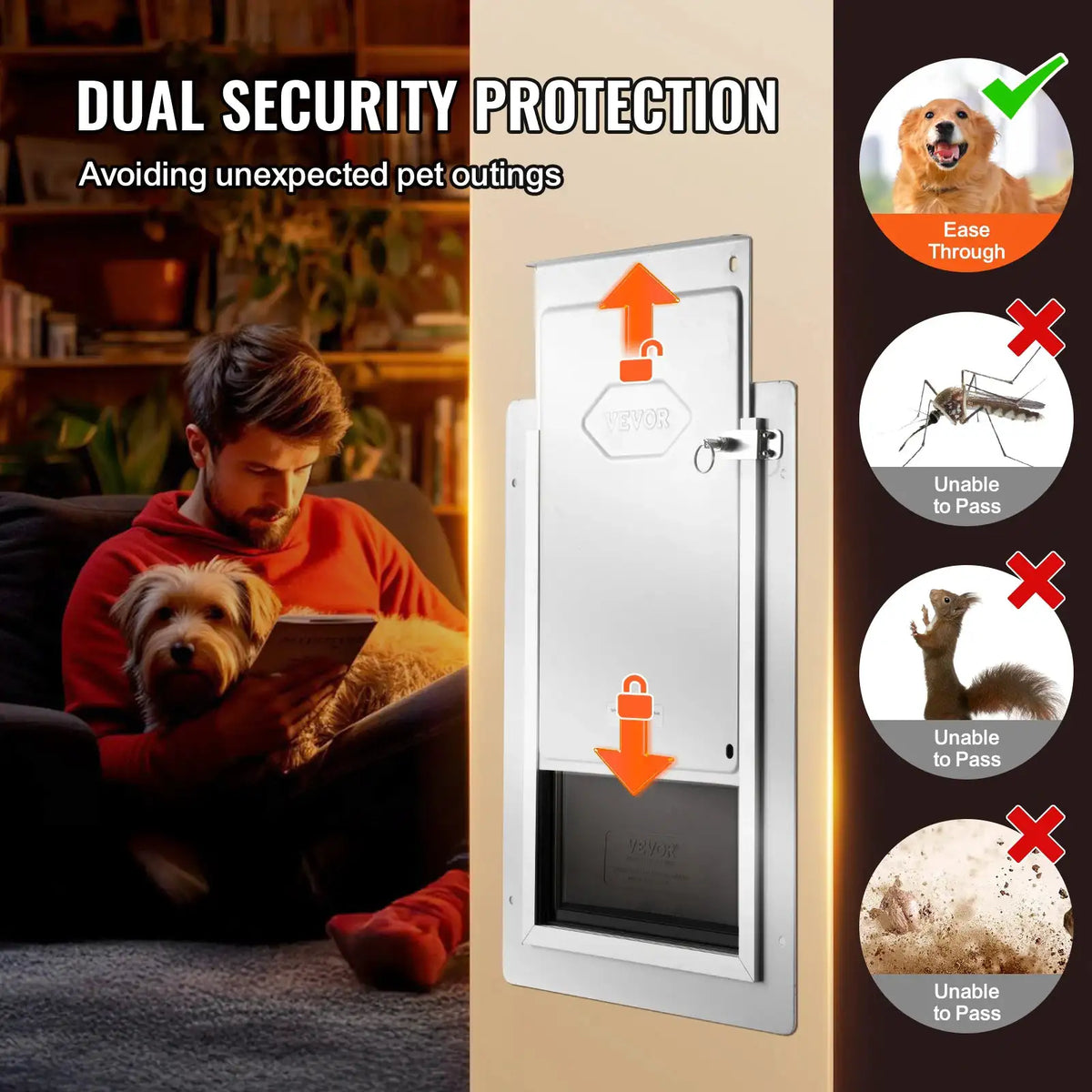 Weatherproof Metal Pet Door With Lock — product view 6