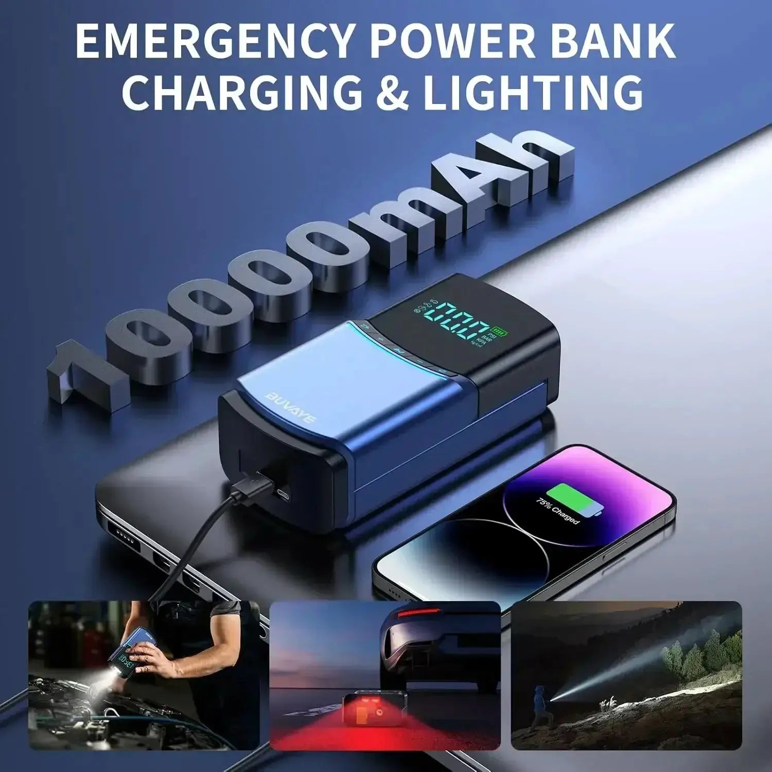 4 In 1 Jump Starter Tire Inflator Power Bank - OurLum.com