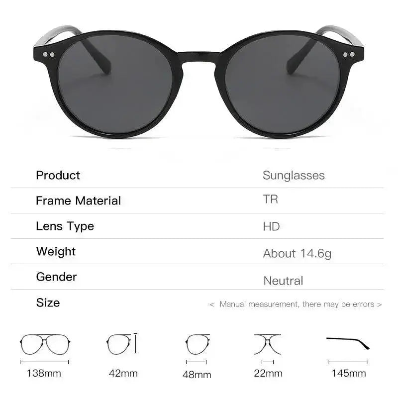 Stylish Retro Round Polarized Sunglasses Leopard Frame