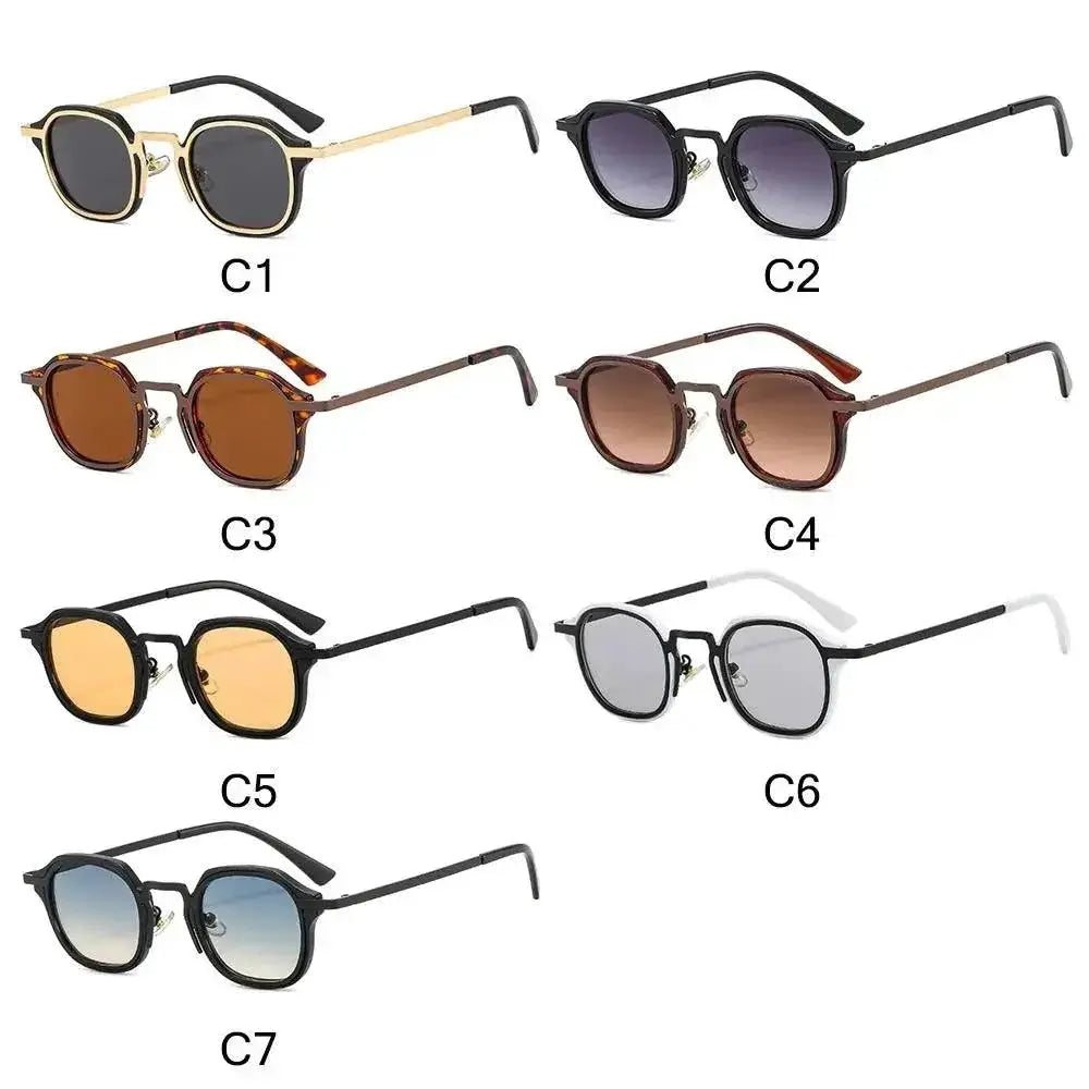 Retro UV400 Small Square Sunglasses With Metal Frame Fashion