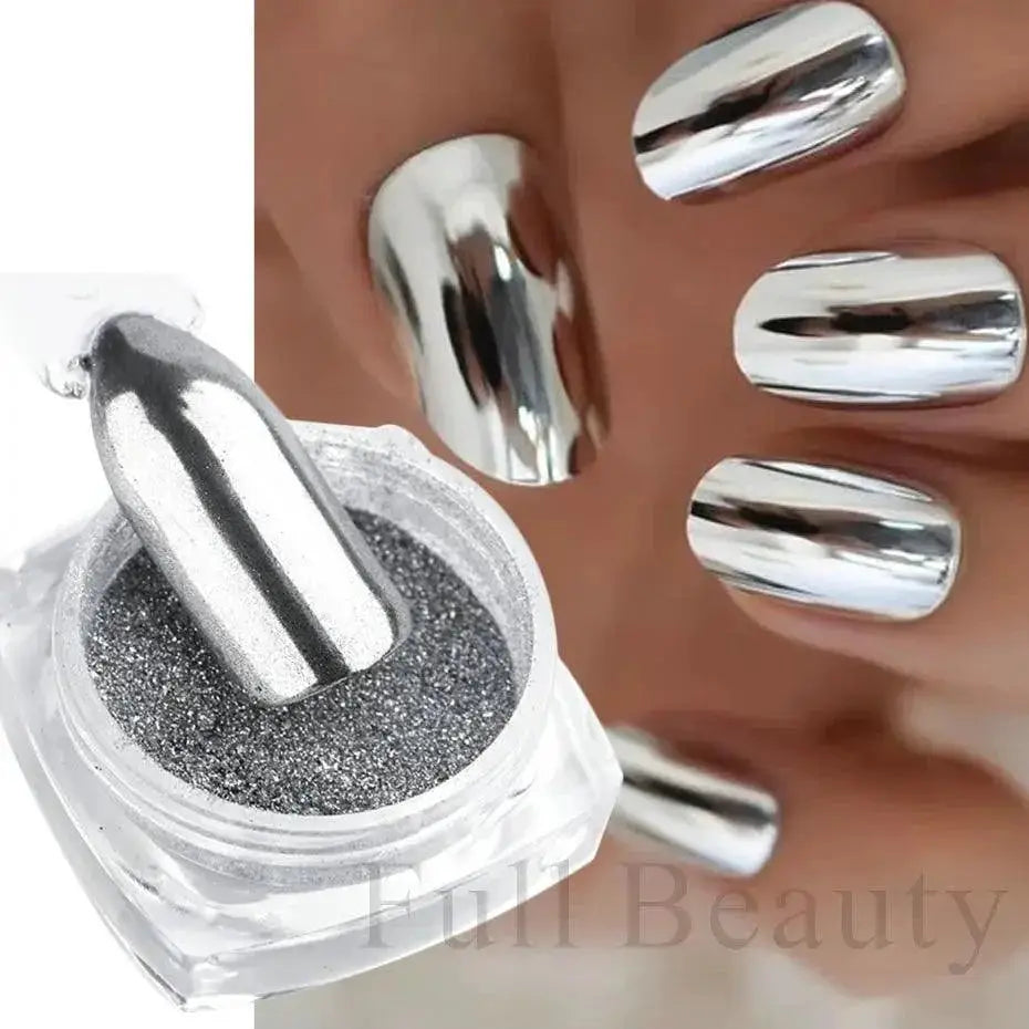 Mirror Glitter Nail Powder Kit Metallic Holographic Pigments