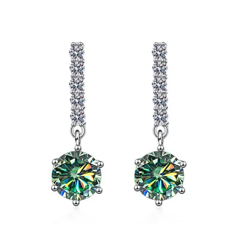 Moissanite Earrings in Sterling Silver Style — product view 1