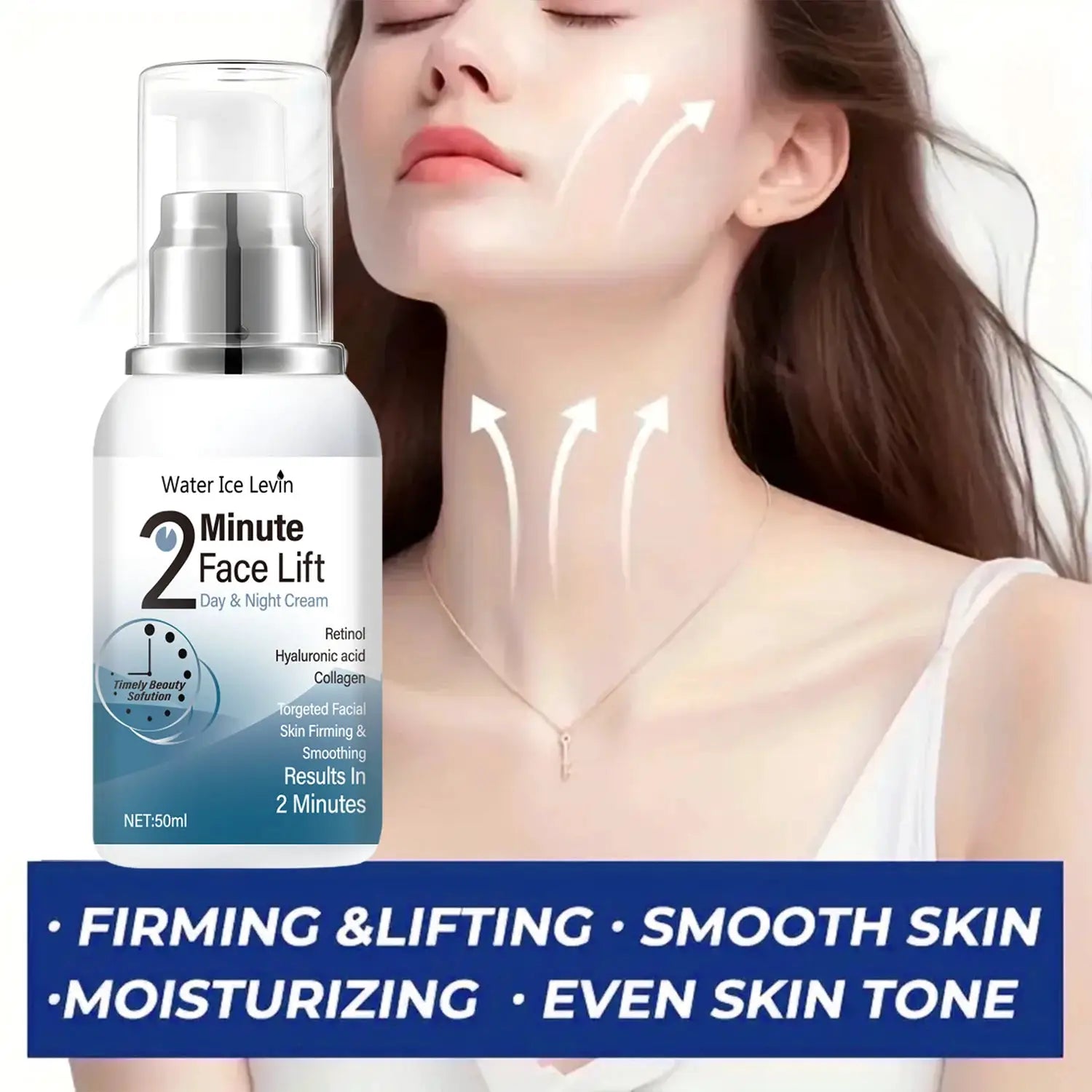 Instant Firming and Rejuvenating Handy Gadget - Water Ice Levin 2 Minute Face Lift Day and Night Cream 50ml