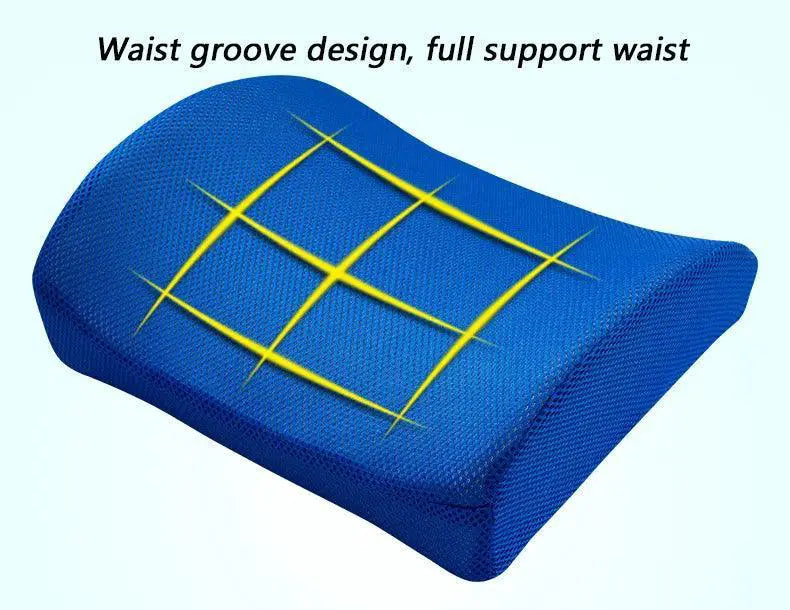 Lumbar Backrest Pillow Gel Foam Strap for Office Chair