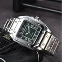 Men's Luxury Square Dial Steel Strap Watch Elegance Redefined