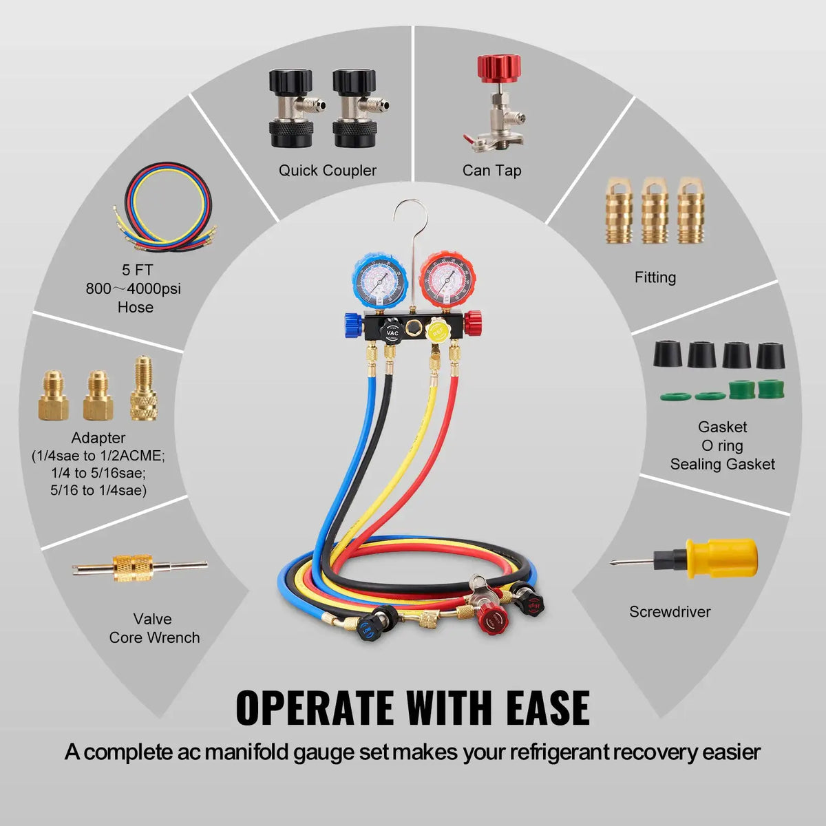 Ac Manifold Gauge Kit With Hose — product image 6