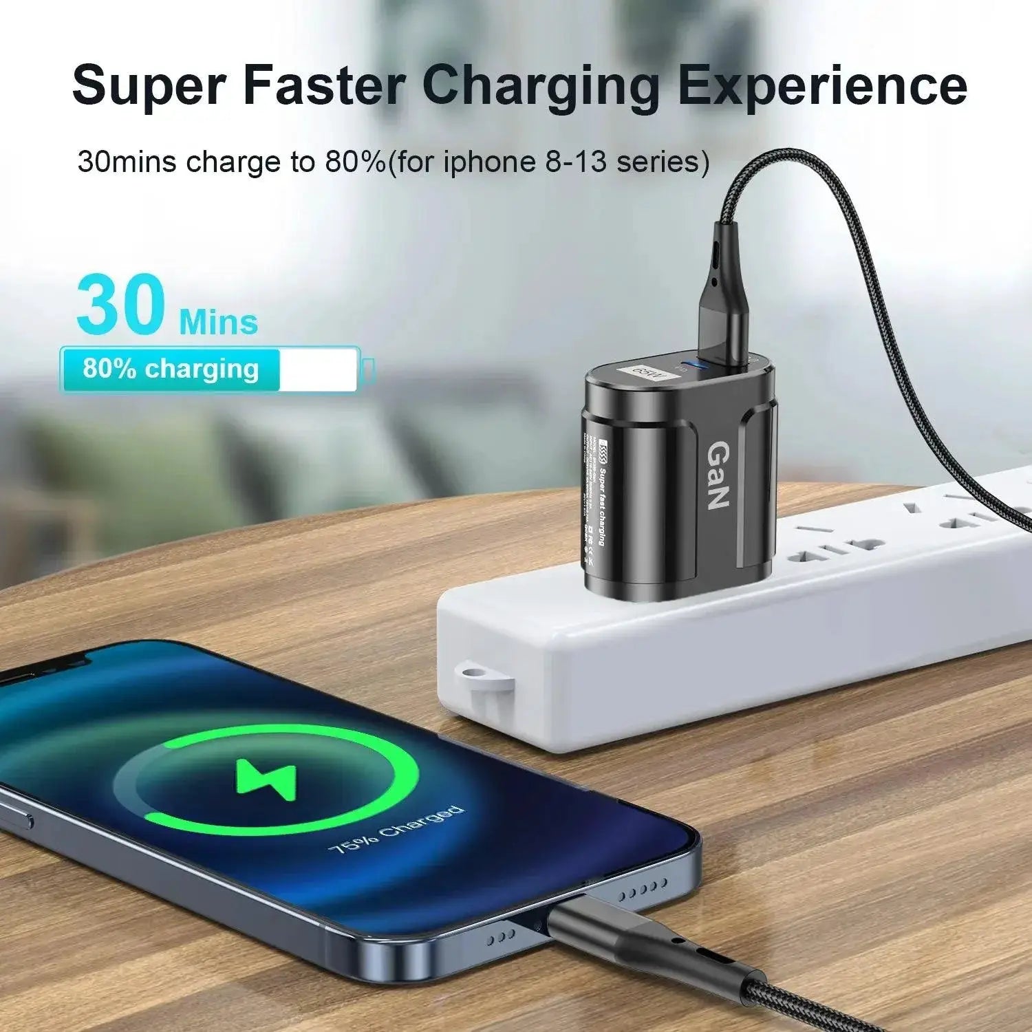 USLION GaN 65W Charger for Global Travelers Fast Charging