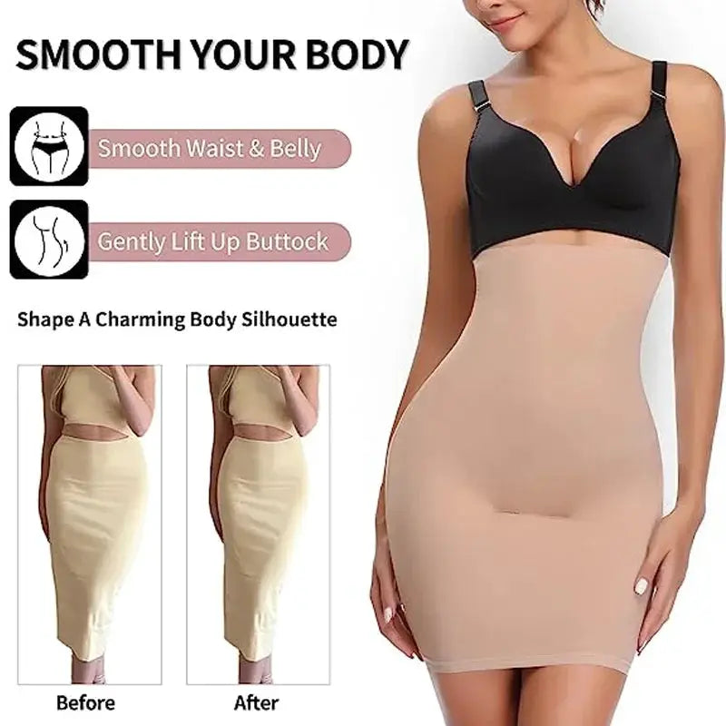High Waist Seamless Half Slip For Women Tummy Control