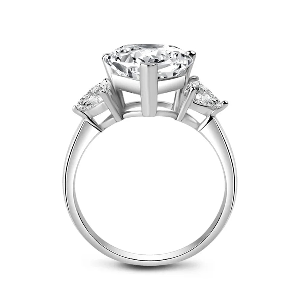 Heart Moissanite Ring in Sterling Silver — product view 4