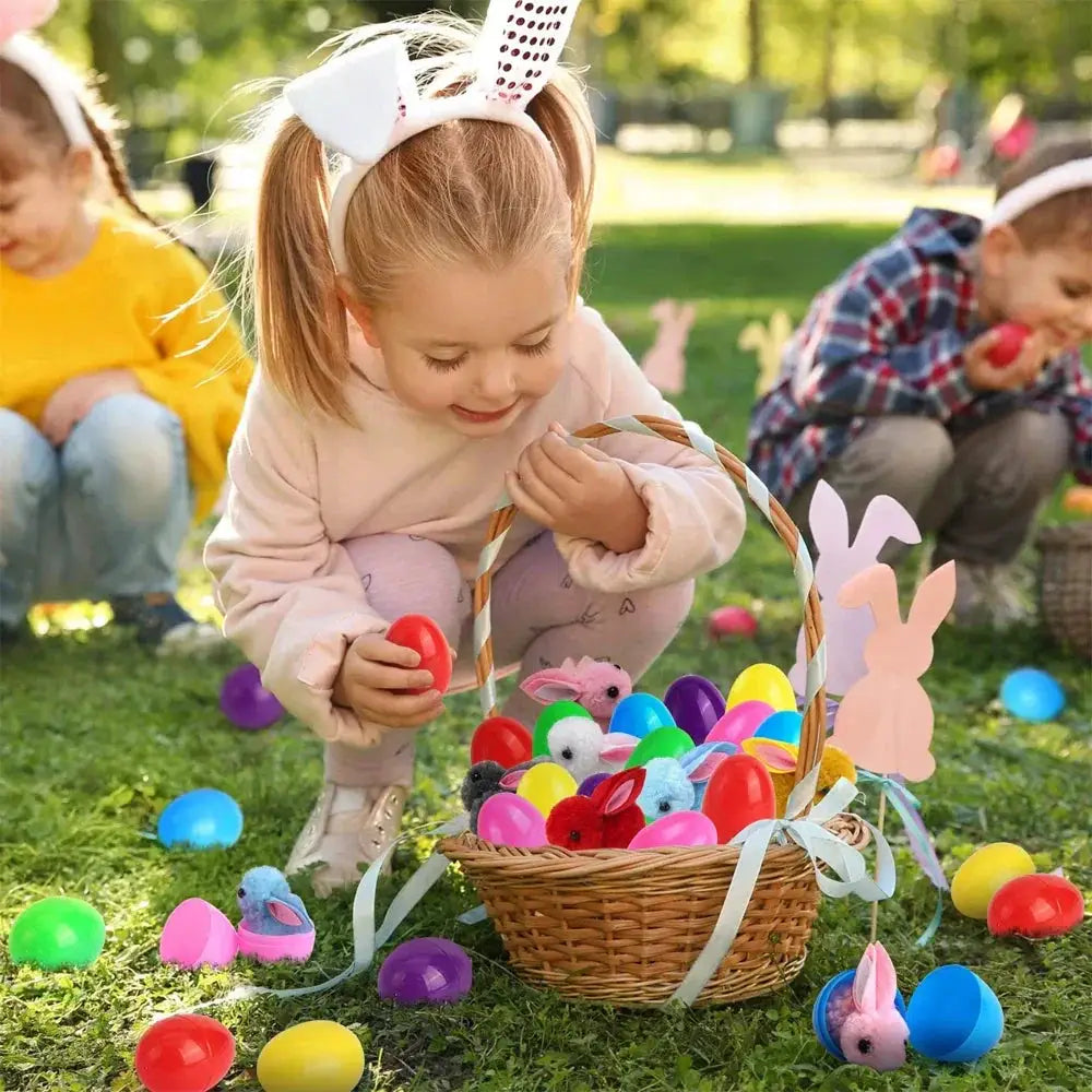 12 And 24 Pack Easter Egg Mini Rabbit Plush Blind Box Toys