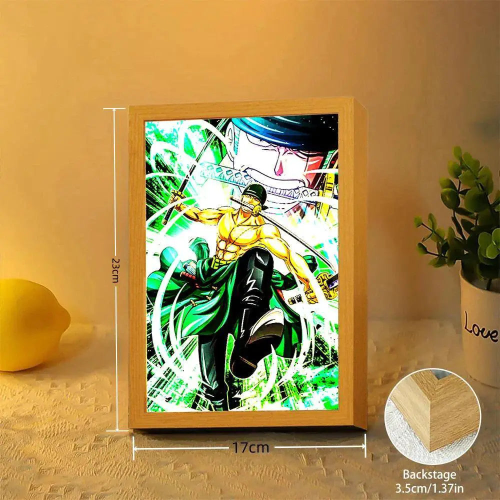 One Piece Zoro and Luffy LED Night Light Frame Anime Decor