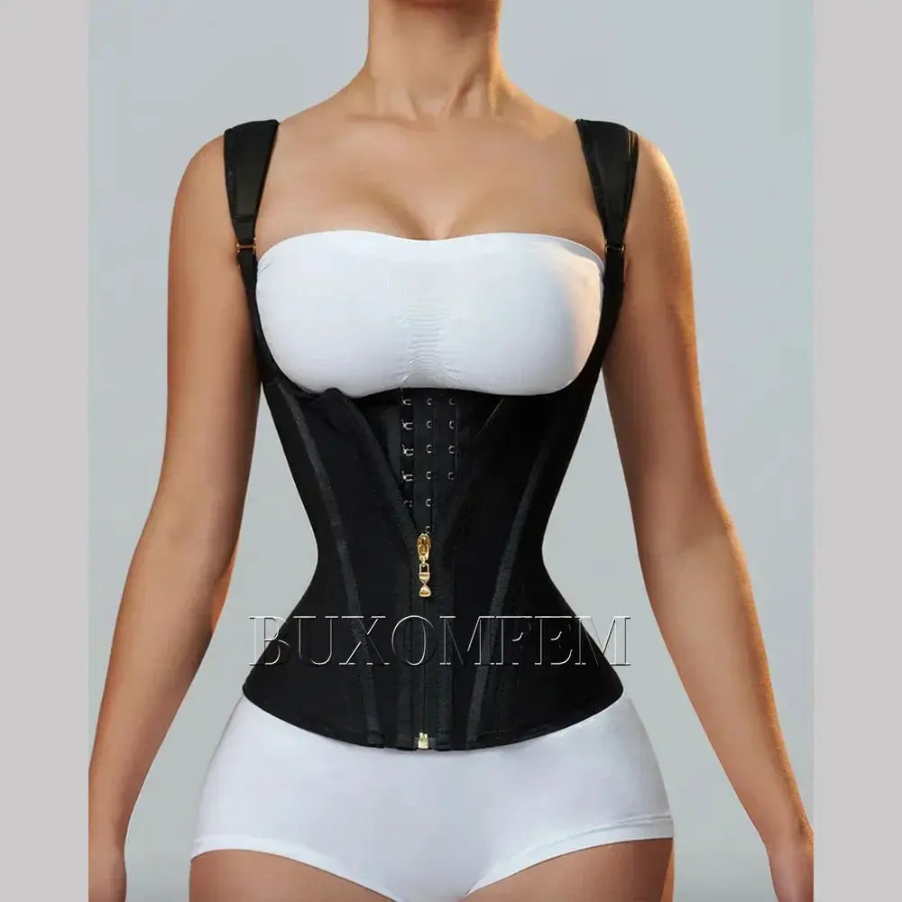 Colombian Fajas Girdles Row Buckle and Zipper Waist Shaper