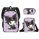 Sanrio Kuromi Backpack Pencil Bag School Bag Set for Kids