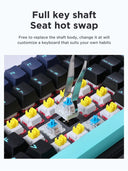 AULA F87 Pro Mechanical Keyboard Wireless 87 Key RGB PBT Gasket