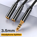 Audio Splitter Extension Cable Jack