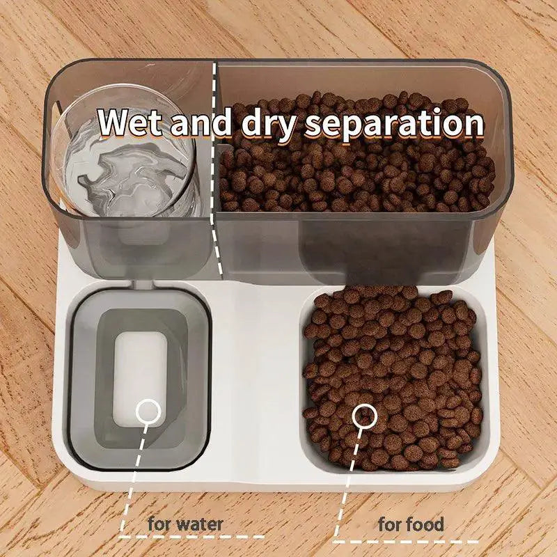 OUZEY Automatic Pet Feeder Water Fountain Bowl System