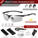 Men's Photochromic Polarized Rimless Sunglasses CLLOIO