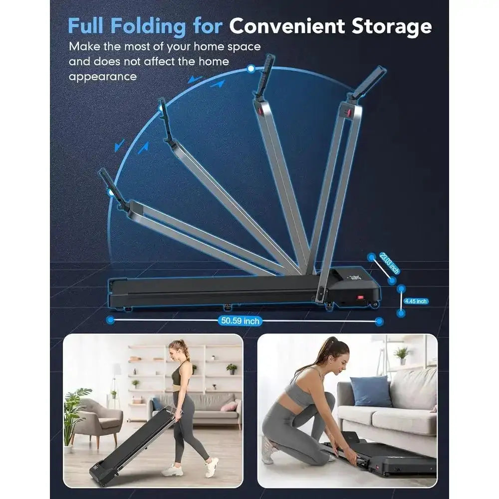 10% Incline Treadmills for Home Office, 360+ LB Capacity, Desk-Under Walking Pad, 3-in-1 Smart Treadmill with Kinomap