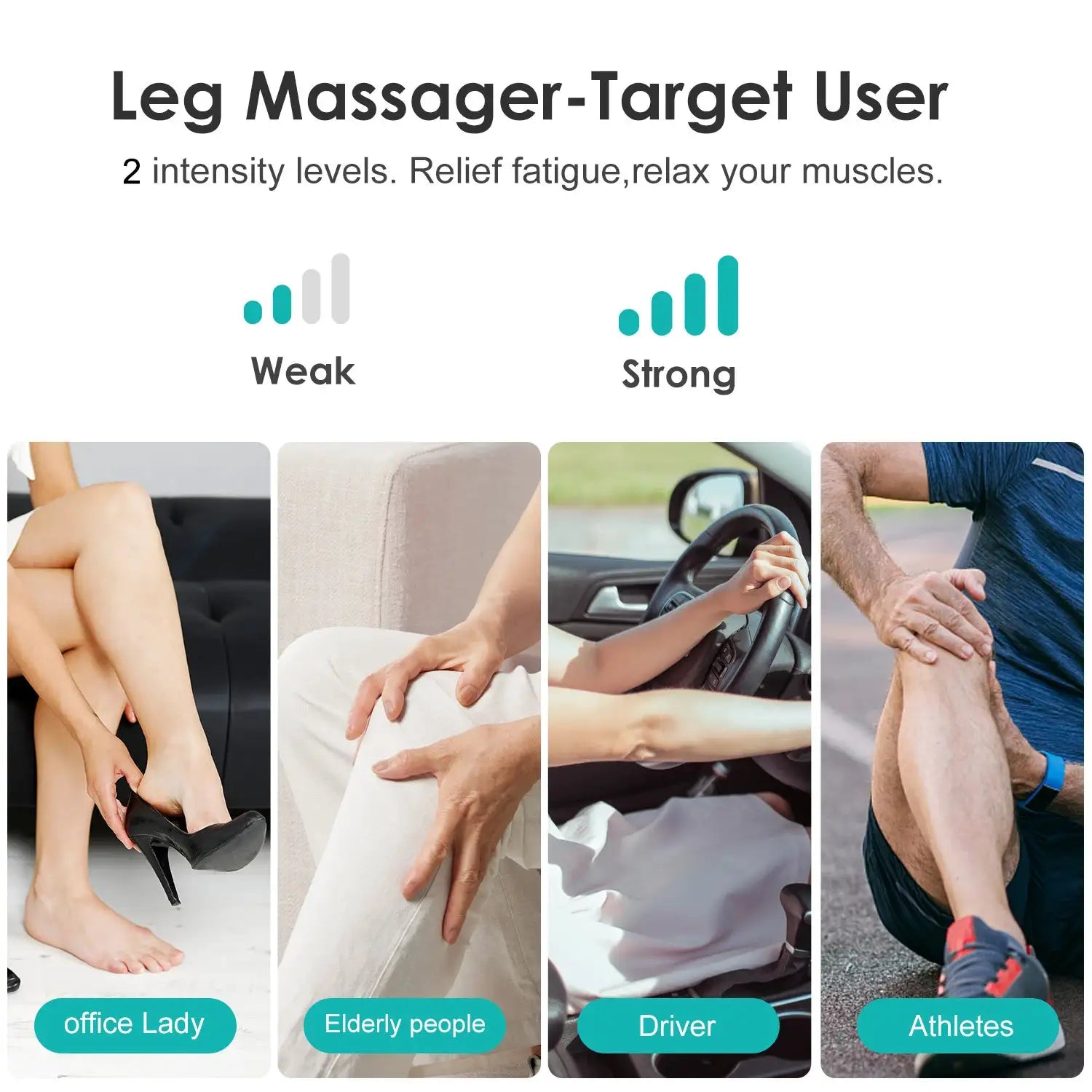 SEJOY Leg Air Compression Massager for Foot Heat,Air Compression Calf Massage & Thigh Massage,Handheld Controller 3 Modes