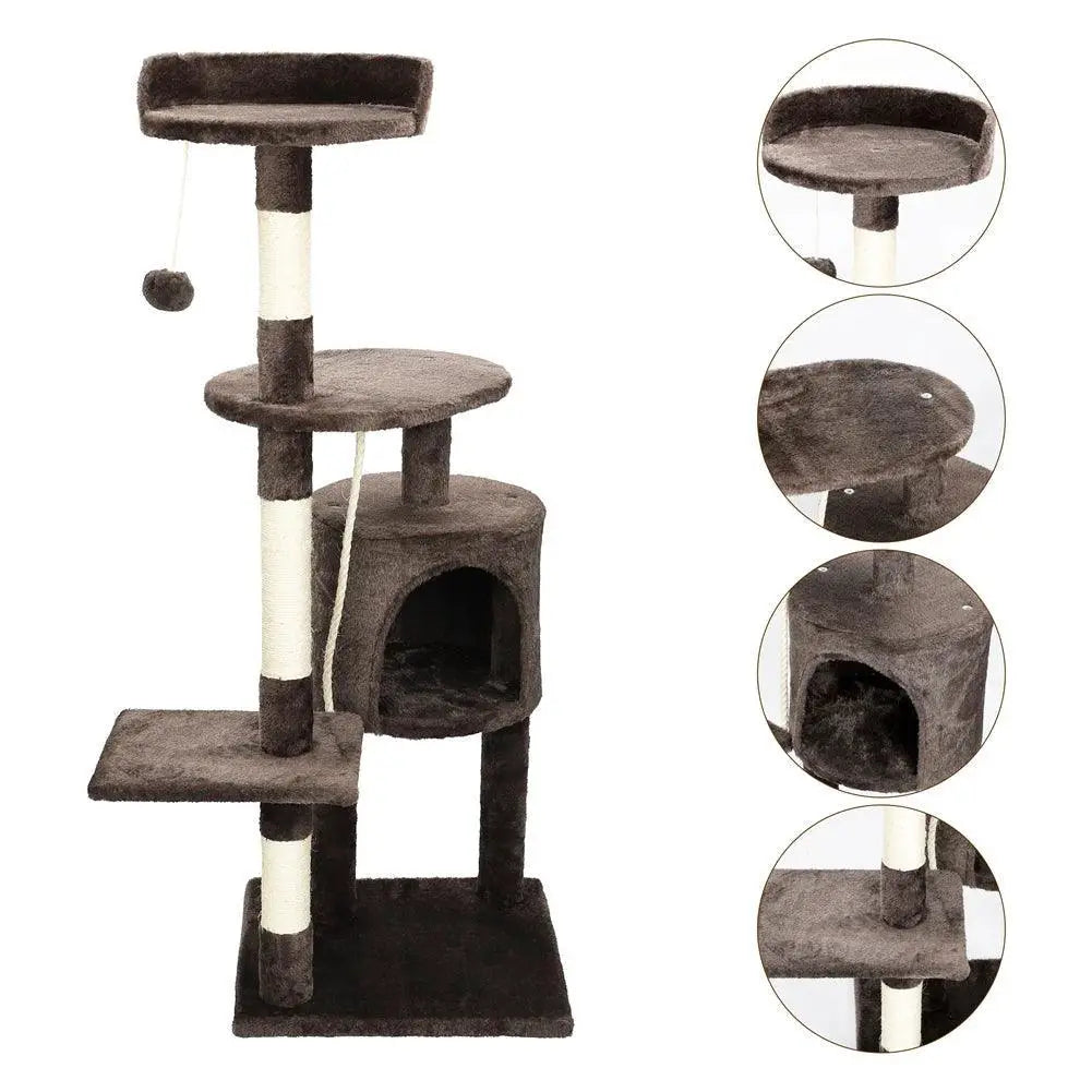 Cat Tree Multi Level Tower Condo Scratching Post Dark Brown