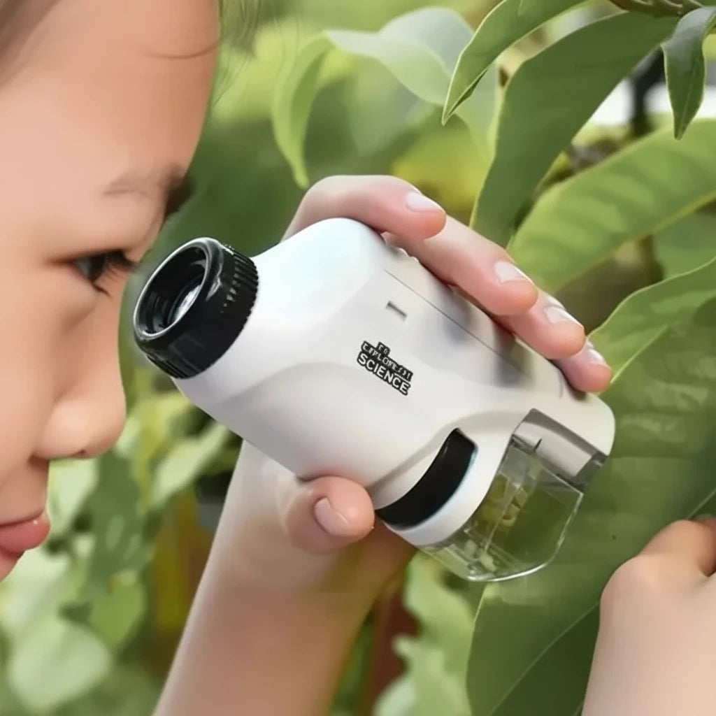 Mini Pocket Microscope Handheld Kit 60X 120X Kids Science