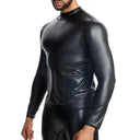 Leather Shirt For Men With Tummy Shaper