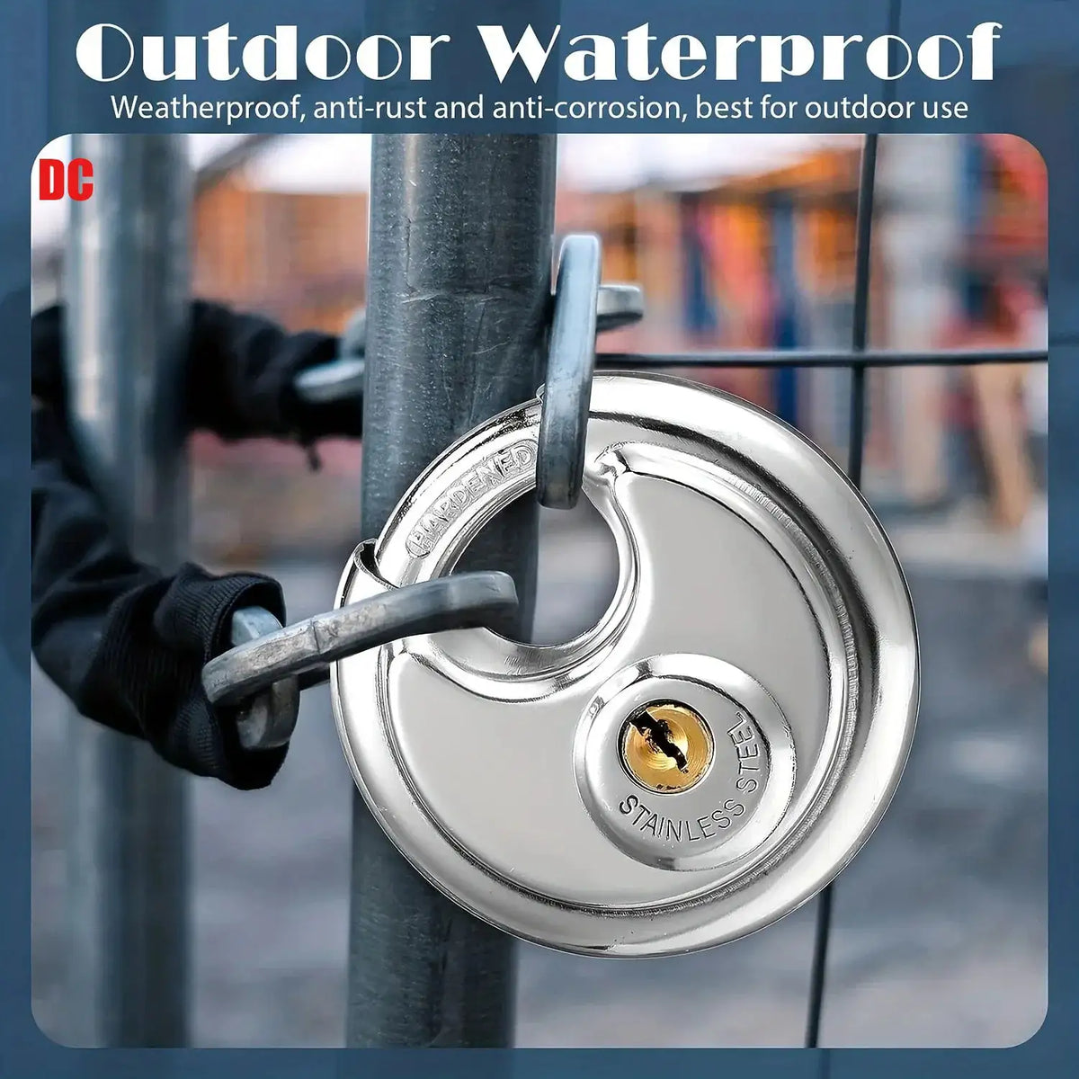 1/2/3PCS 60MM Round Stainless Steel Heavy Duty Key Lock Security Padlock Outdoor Gym Safely Door Lock Anti-theft Tools