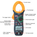 Digital Clamp Meter Tester, Clamp Multimeter Voltage Tester Auto-Ranging, Measures Current Voltage Resistance Diodes Continuity
