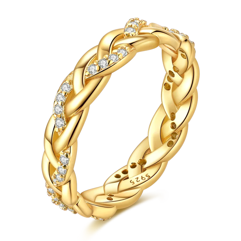 Sterling Silver Ring Gold Color