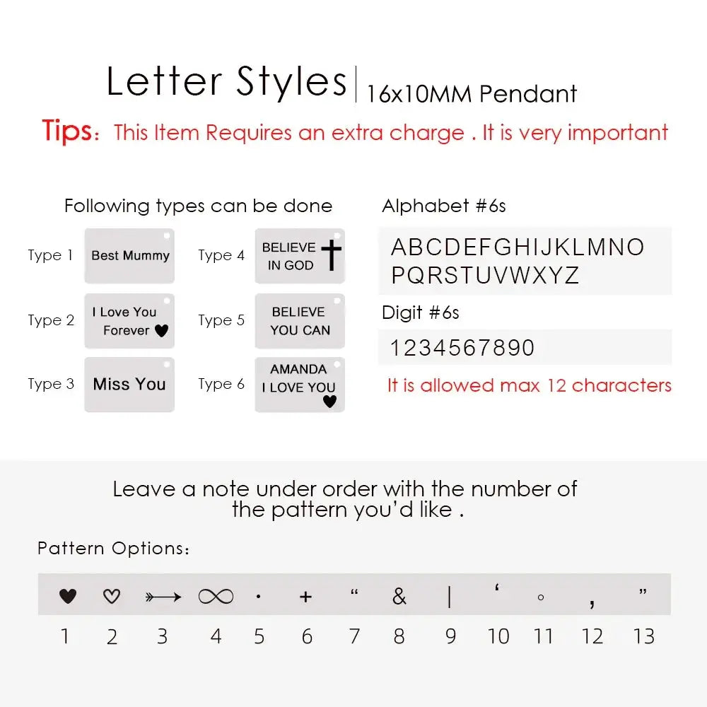 Custom Love Letter Envelope Stainless Steel Pendant Necklace