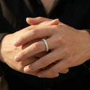 Moissanite Ring in Sterling Silver Eternity
