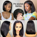 Brazilian Human Hair Short Bob Wig Glueless Lace Front