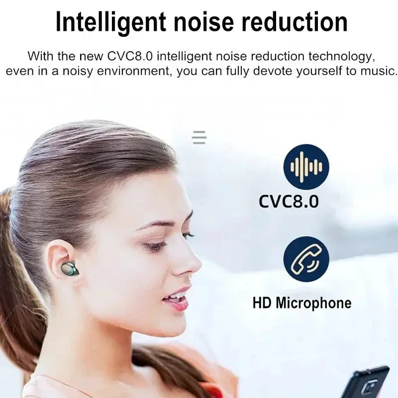 F9 Wireless Earphones Bluetooth TWS LED Display Waterproof