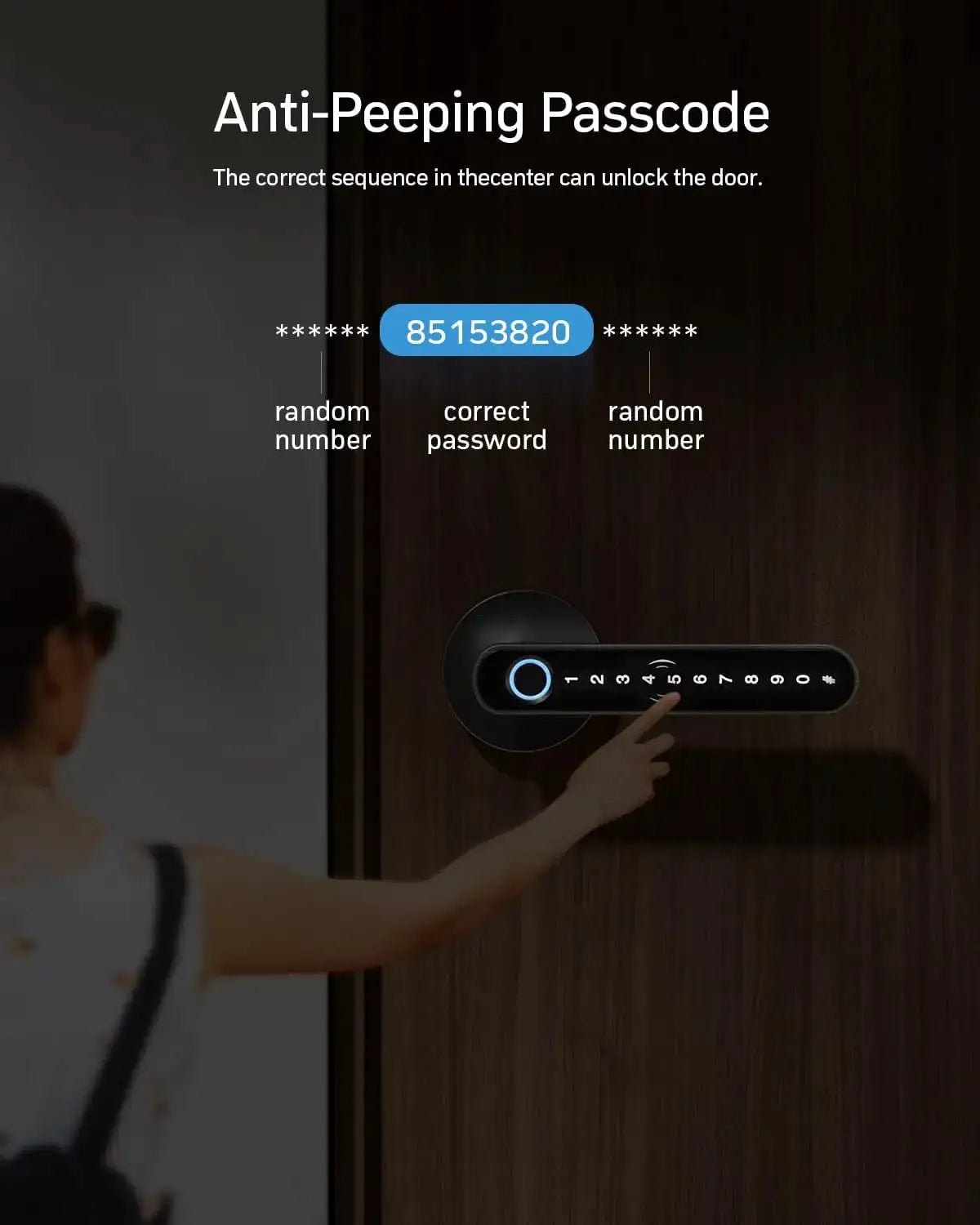 TMEZON Smart Door Lock Fingerprint, Keyless Entry Door Lock with Handle, APP/IC Cards/Codes/Keys/Fingerprints Biometric Electronic Keyless Entry Lock for Bedroom Home Hotel Office