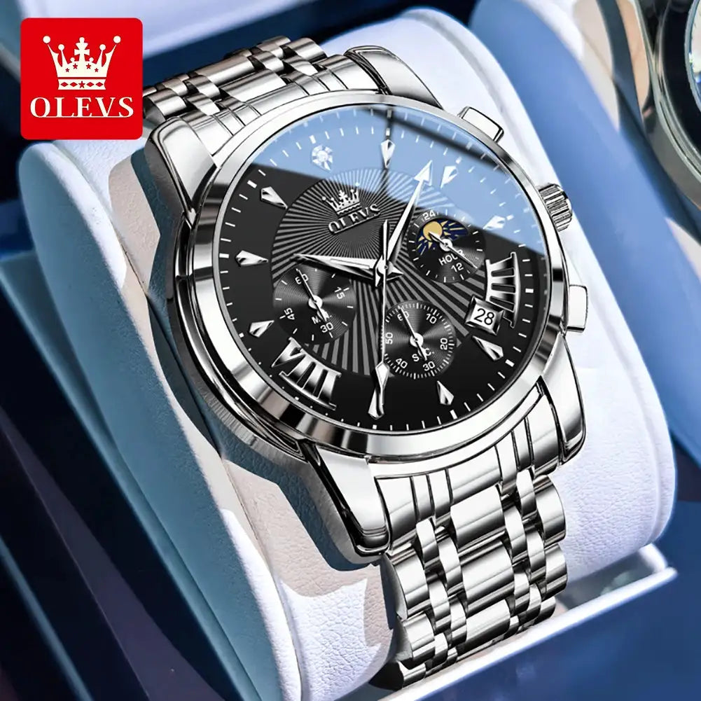 Olevs Mens Stainless Moon Phase Watch — product image 7